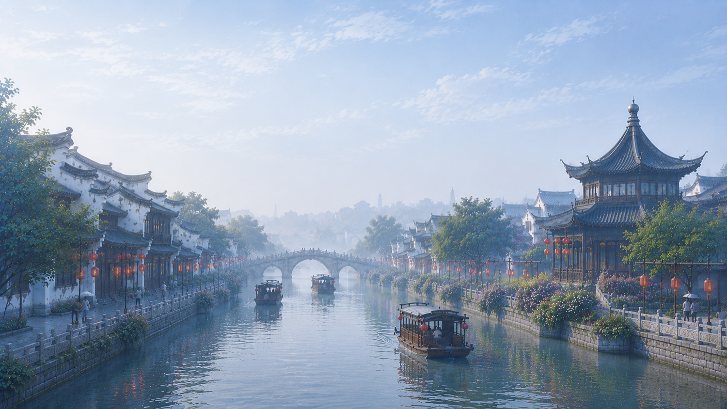 旅途中经过的水巷